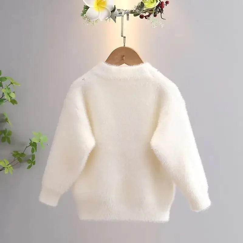 Kawaii Star Face Fluffy Knit Sweater