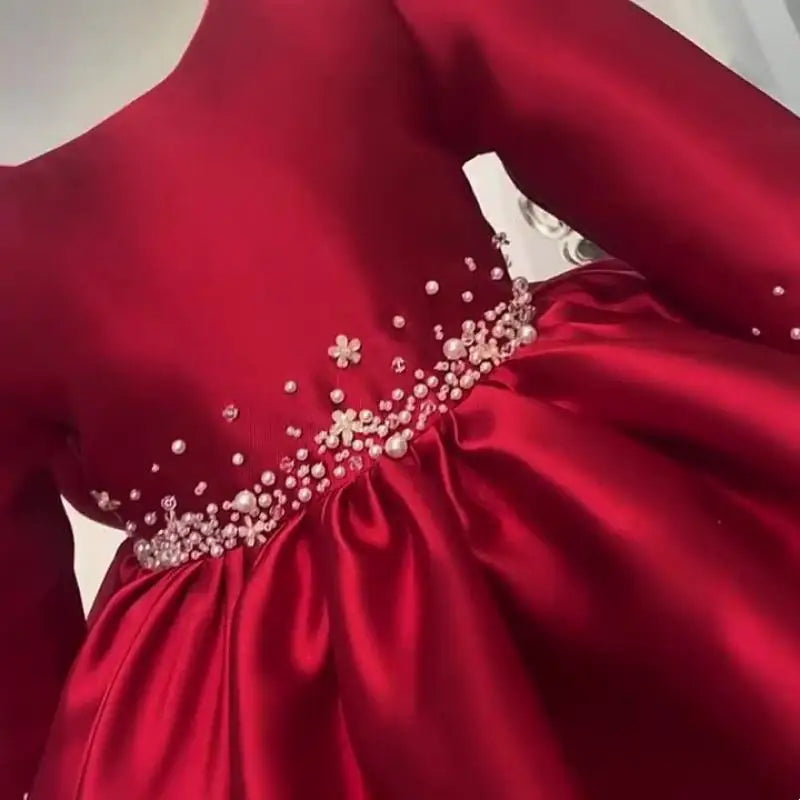 Crimson Blossom Princess Dress