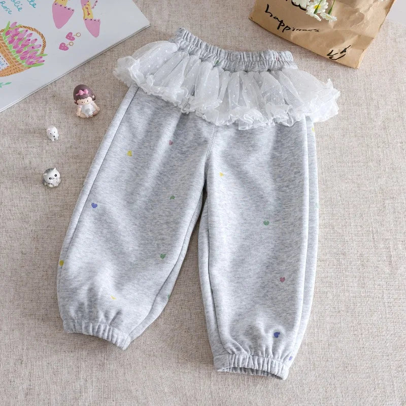 Heart Tulle Ruffle Pants