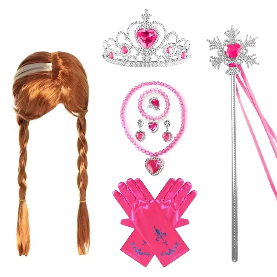 Winter Adventure Princess Accessory Set – Braided Wig, Crown & Wand