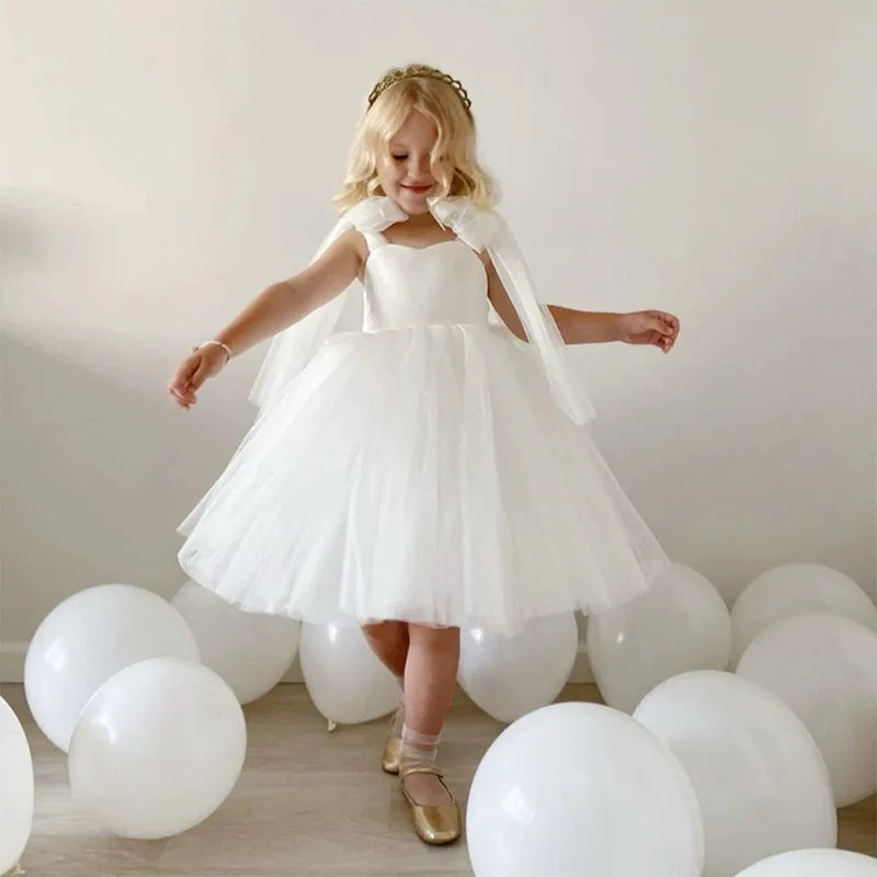 White Princess Dress for Girls – Angelic Fairytale Style