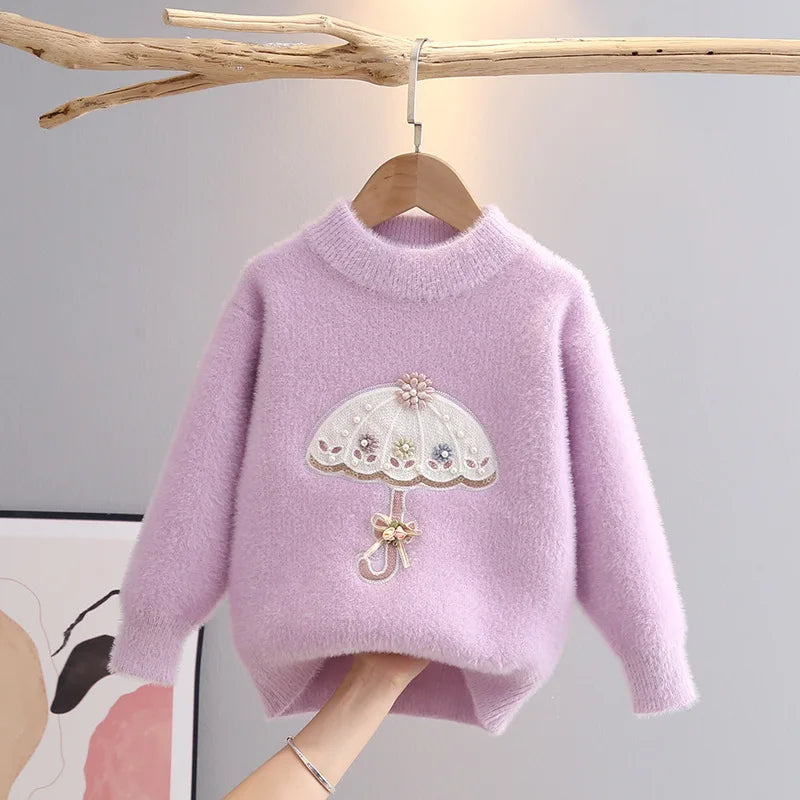Embroidered Umbrella Princess Sweater