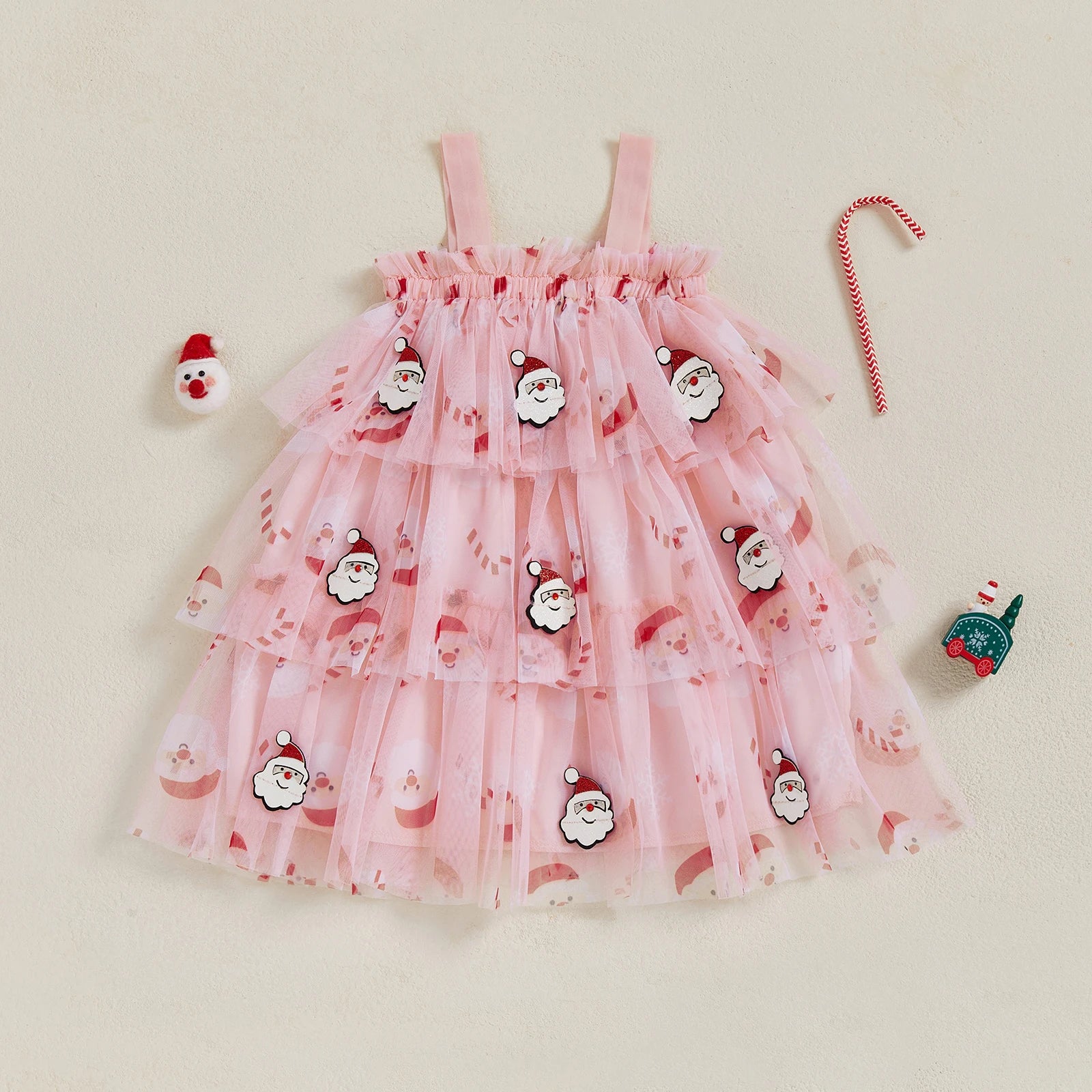 Santa Party Layered Tulle Dress