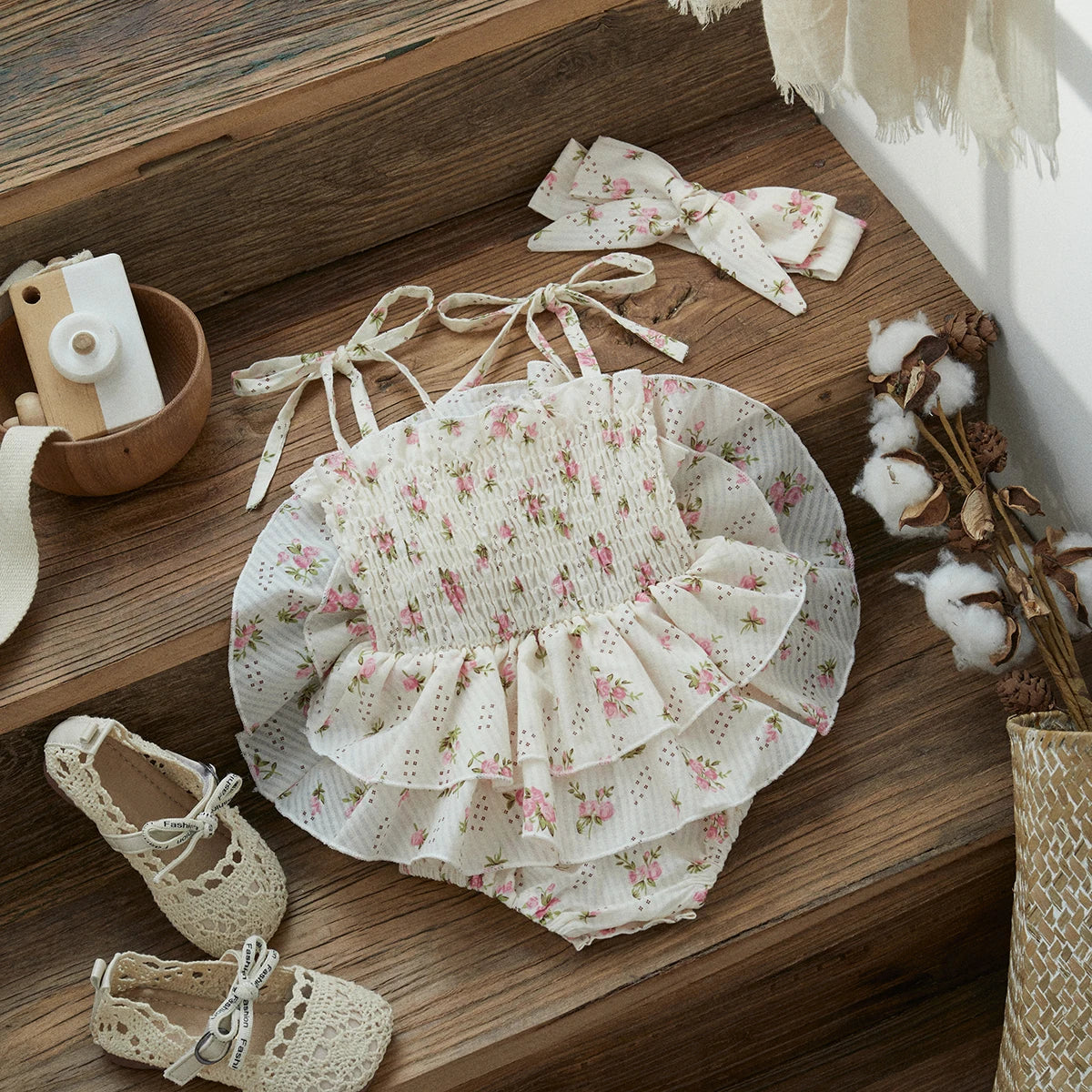 Cottage Bloom Baby Romper Set