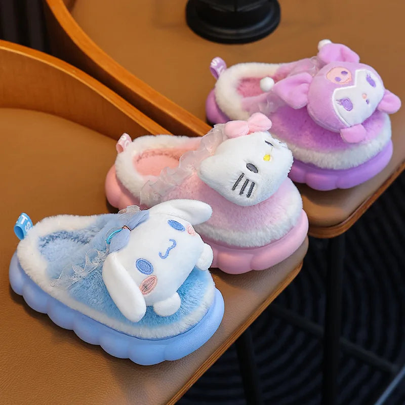 Whimsical Plush Slippers for Girls
