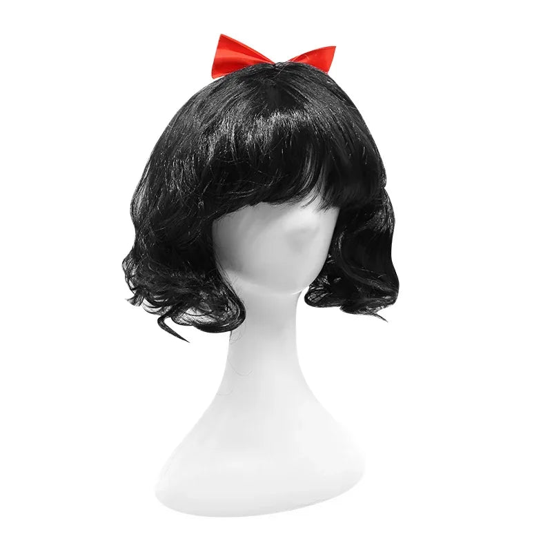 Forest Princess Accessory Set – Short Wig, Red Bow, Crown & Gloves