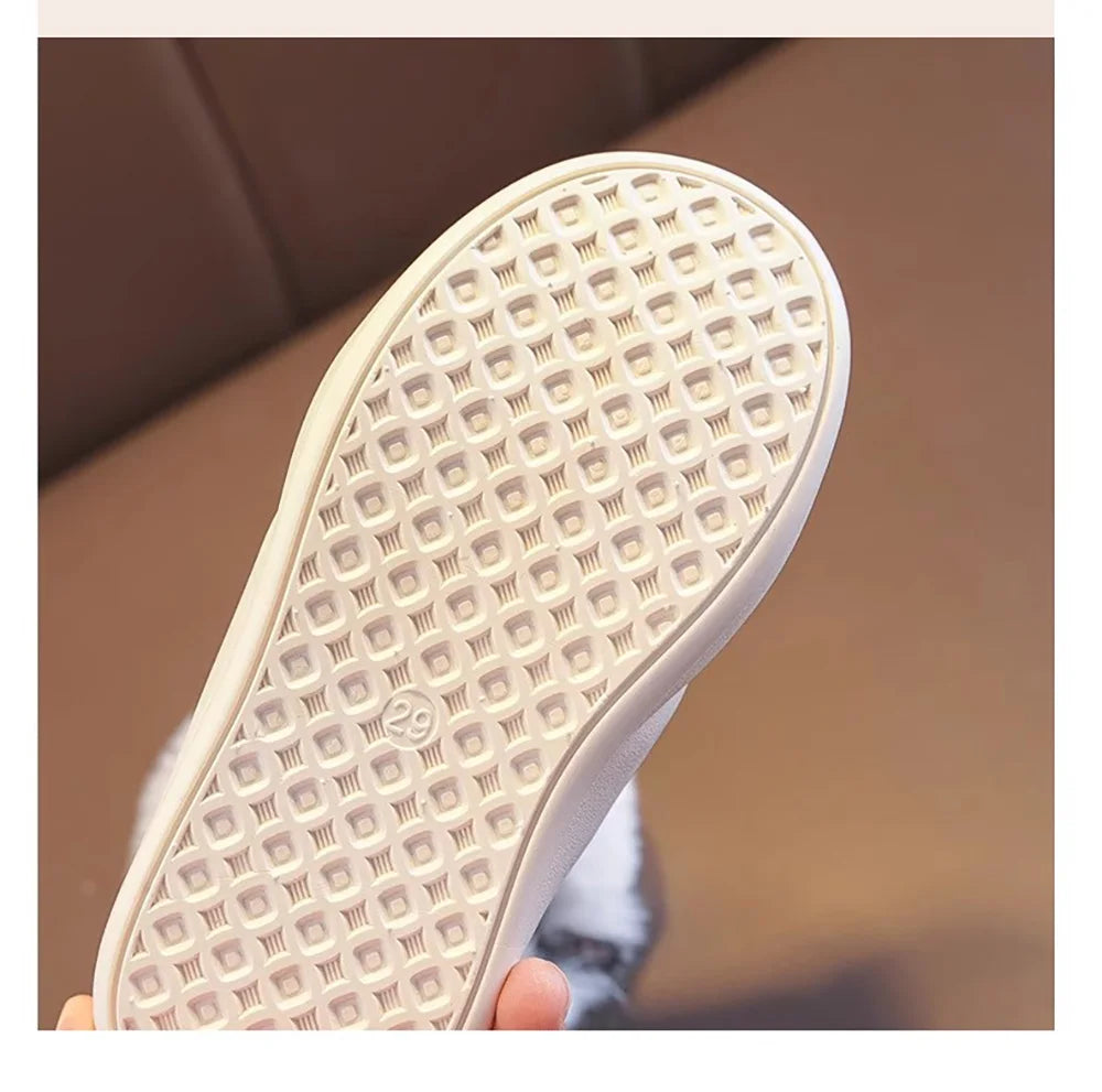 Faux Fur Lined Velcro Winter Boots Black