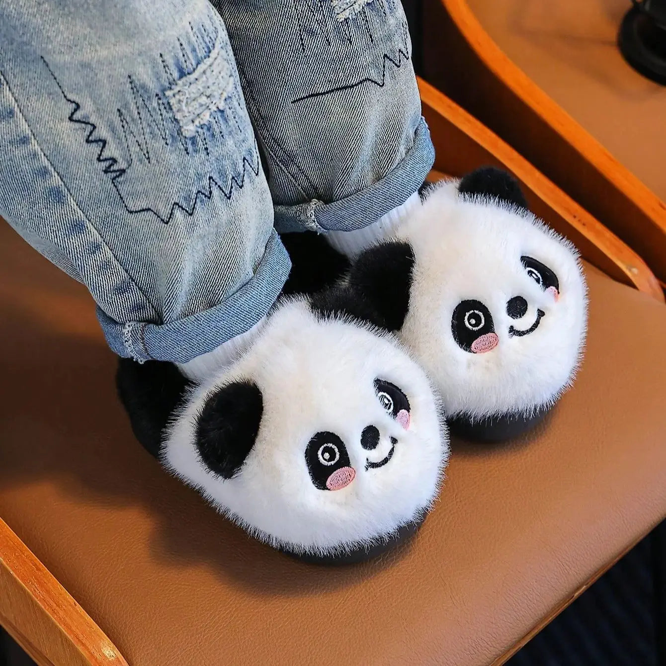 Panda Snuggles Plush Slippers