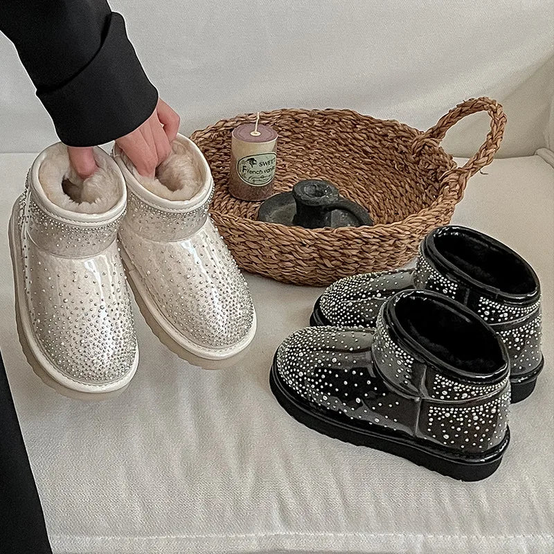 Girls' Rhinestone Winter Boots