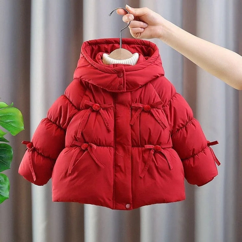 Cherry Bow Puff Coat