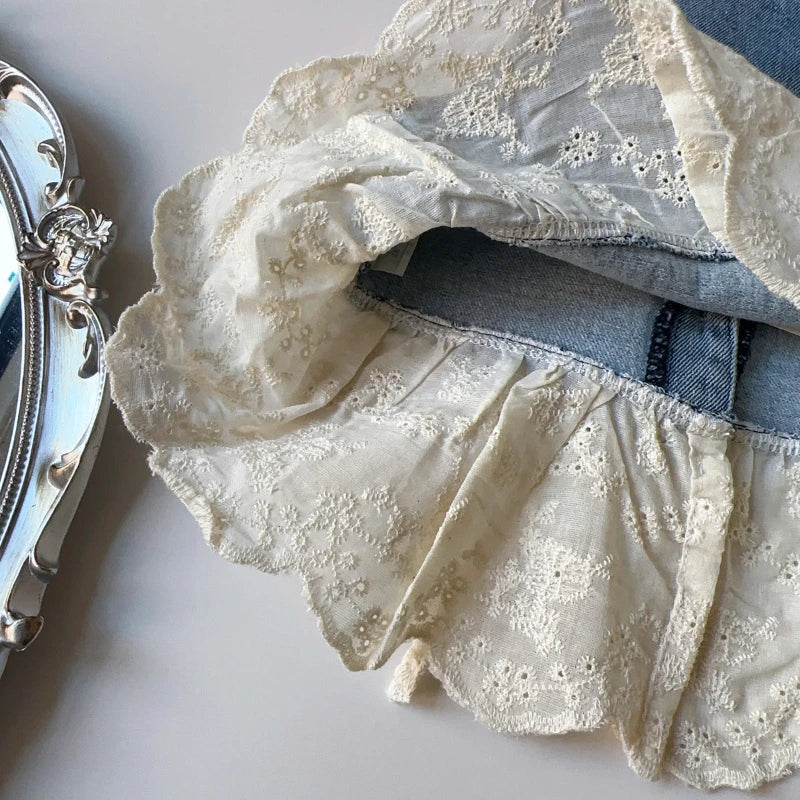 Denim Lace Girls Set