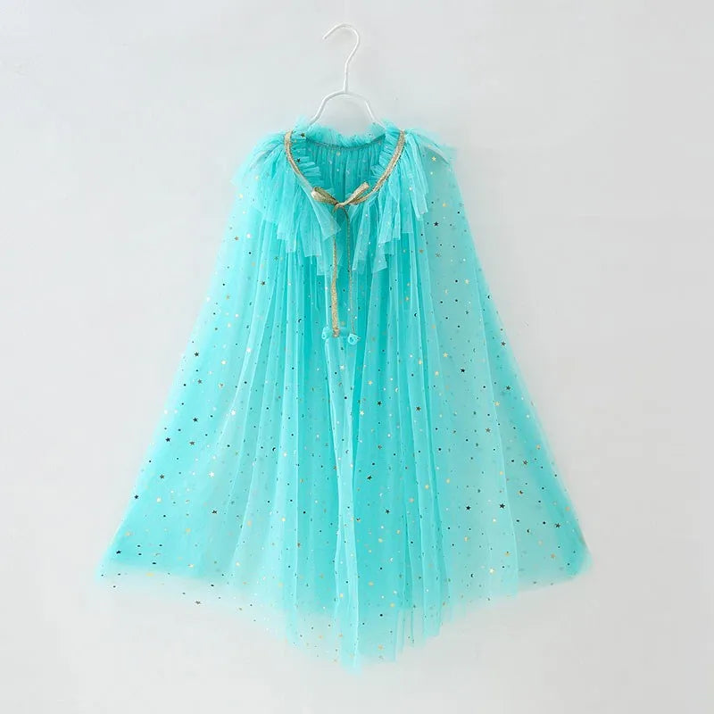Glitter Star Princess Cape for Girls