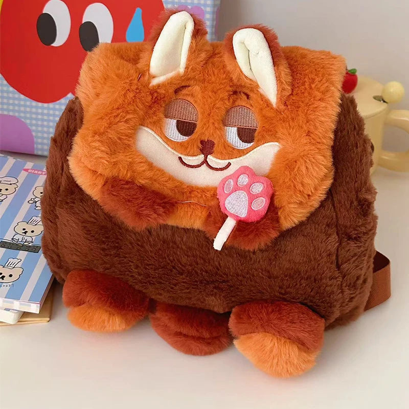 Plush Bunny & Fox Crossbody Bag