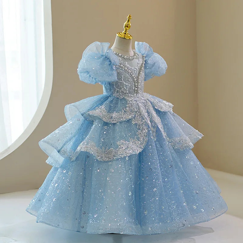 Luxury Blue Princess Dress