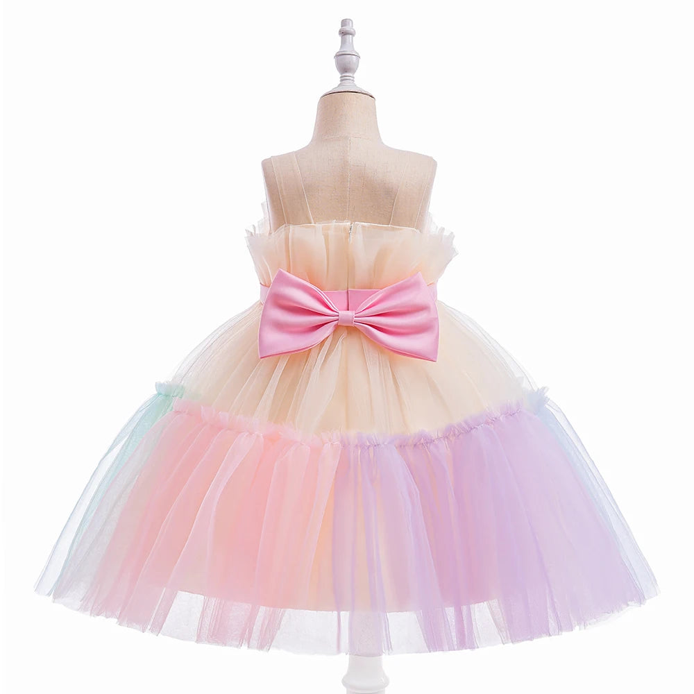 Rainbow Tulle Princess Party Dress