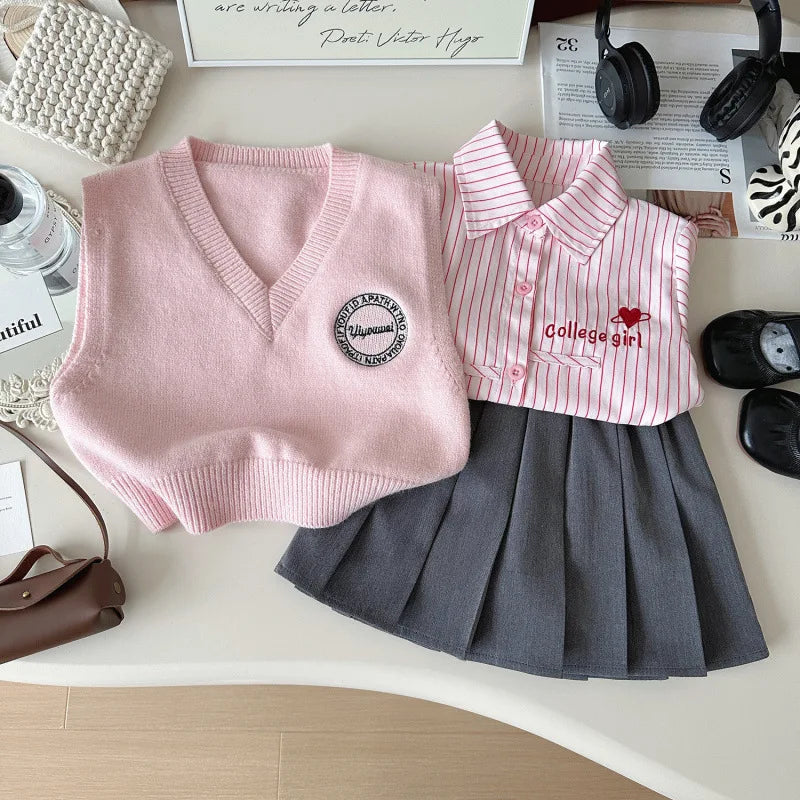 Preppy Style 3-Piece Set for Girls
