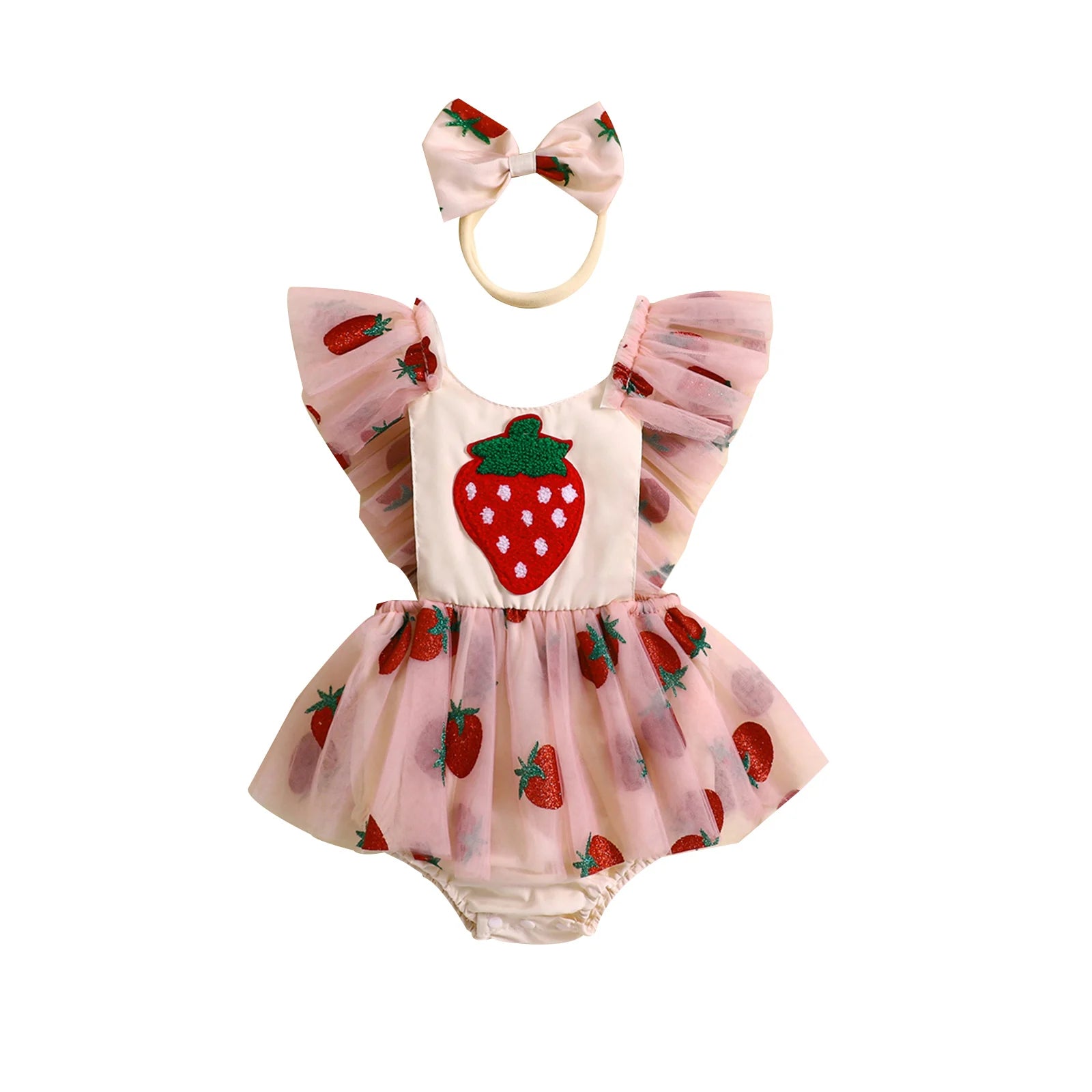 Strawberry Kiss Baby Romper Set