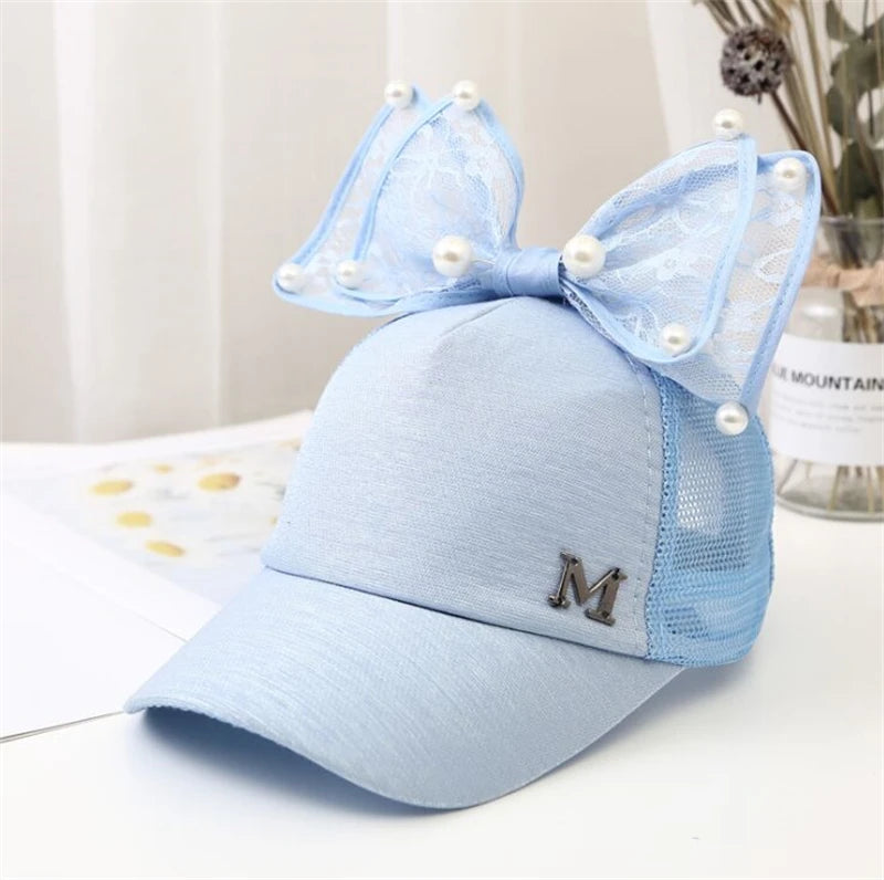 Sparkle Bunny Baseball Cap – Glam Bow Hat for Girls