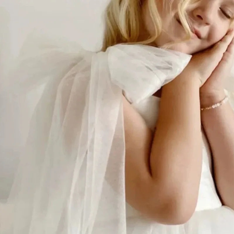 White Princess Dress for Girls – Angelic Fairytale Style