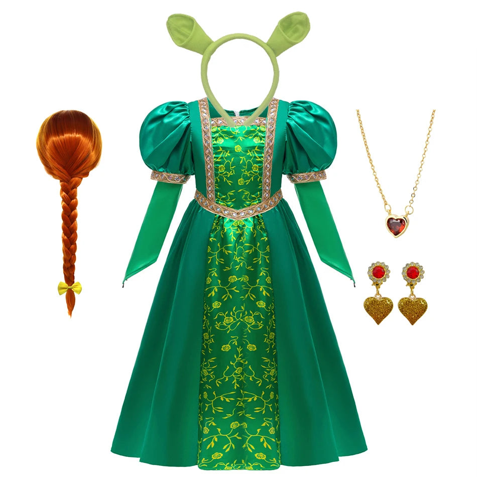 Green Forest Princess Costume with Accessories