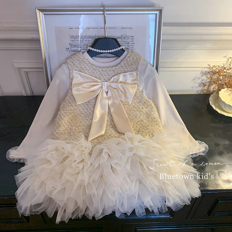 Elegant Tulle & Tweed Dress