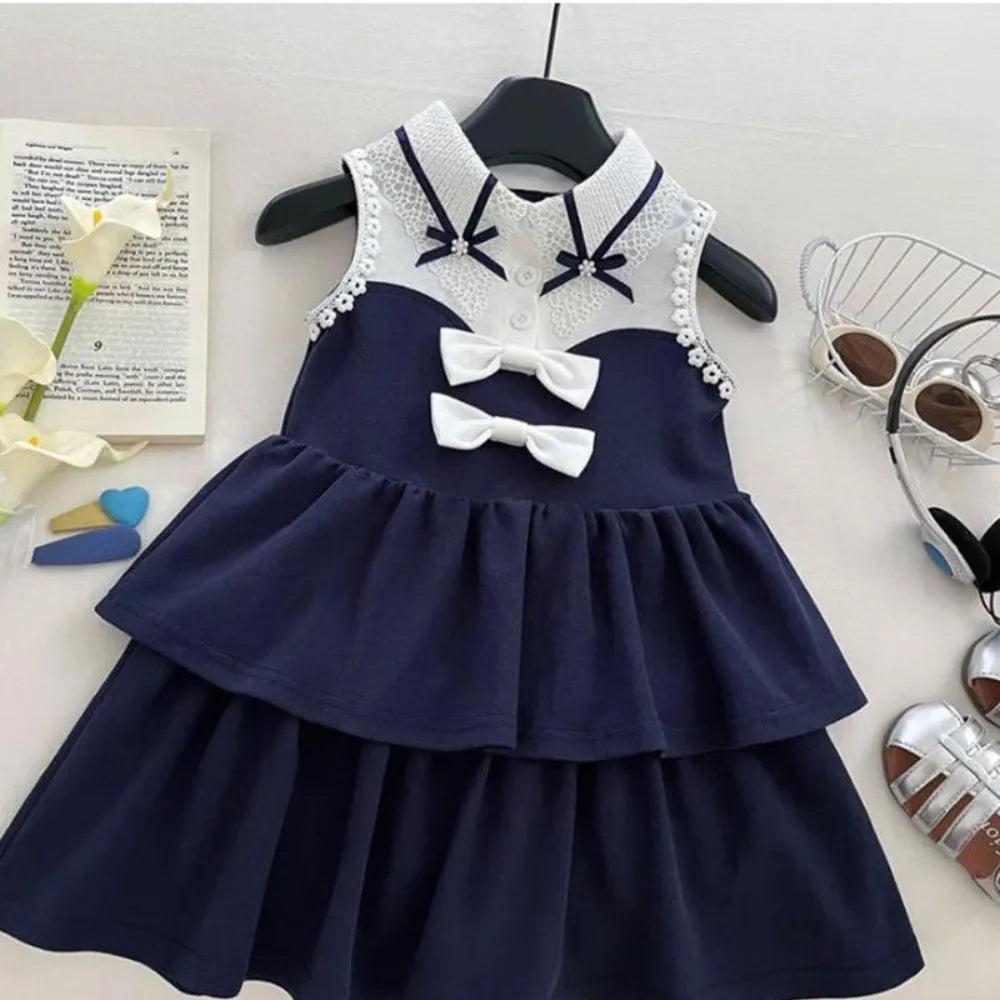Navy & White Princess Dress