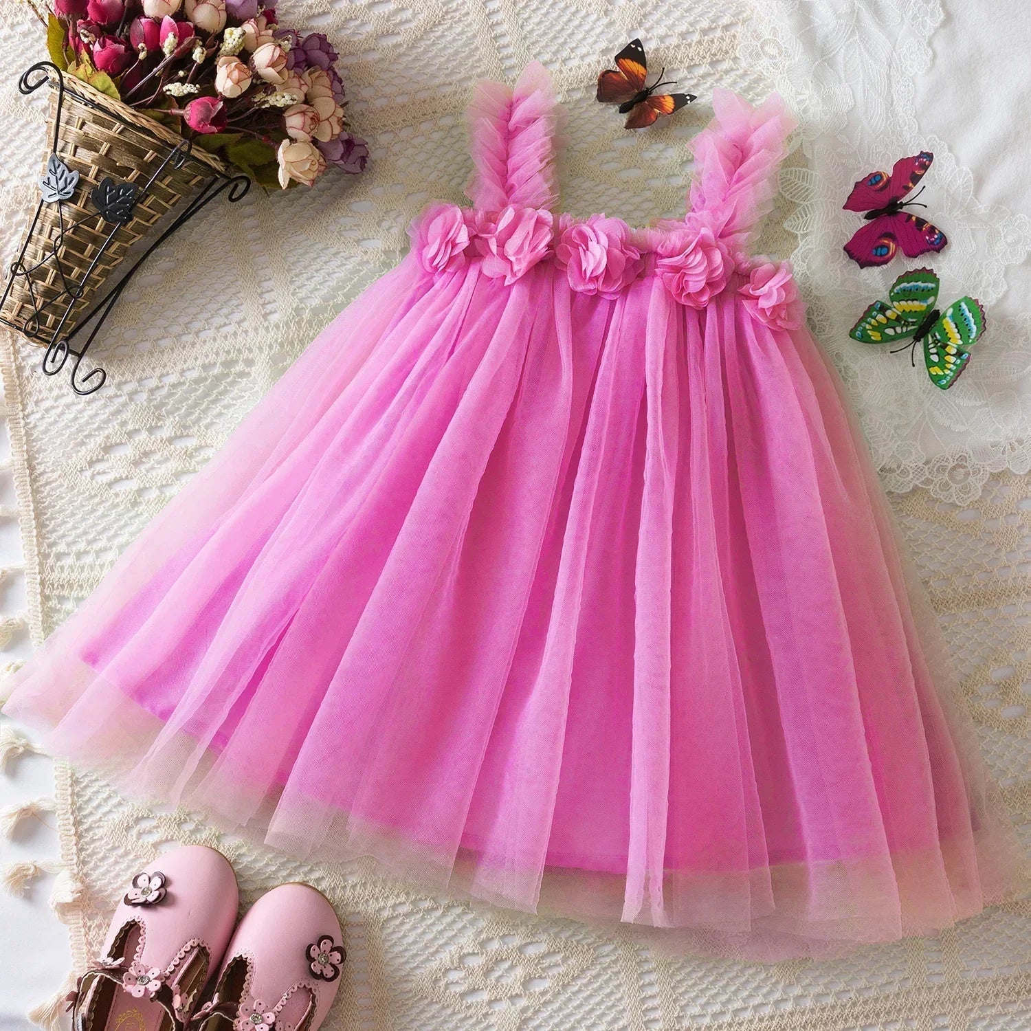 Luisa Tulle Flowers Kids' Dress – Fairy Collection