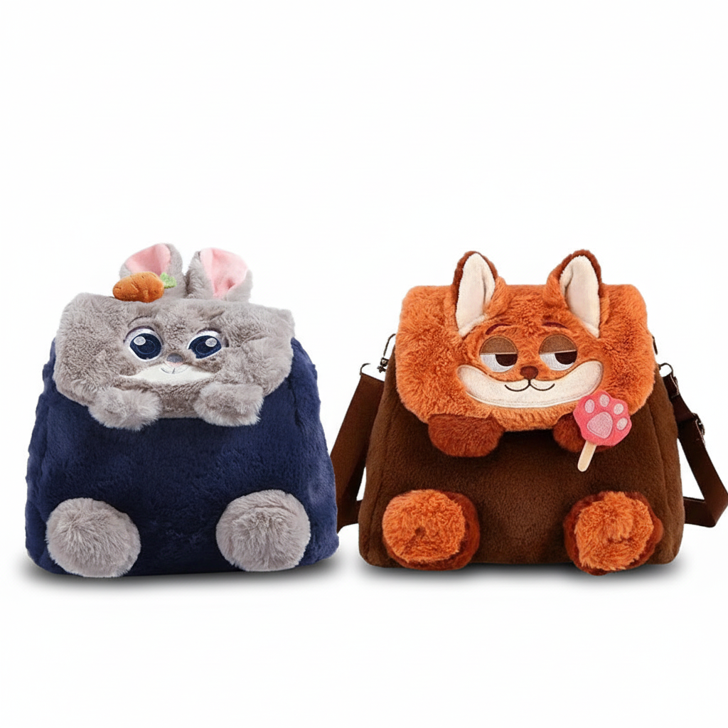 Animal Plush Backpacks - Clean White Background
