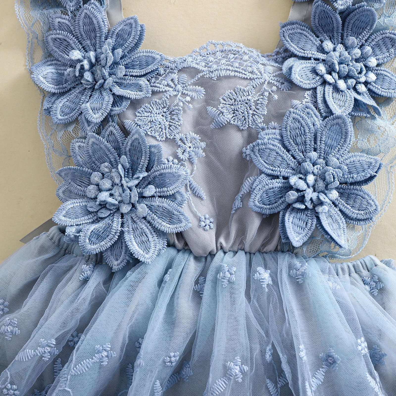 3D Blossom Lace Baby Romper Set