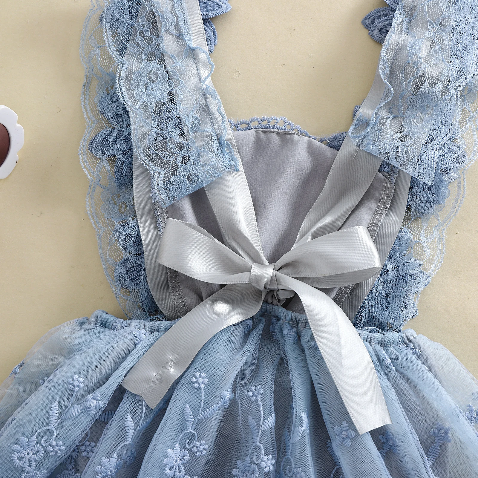 3D Blossom Lace Baby Romper Set