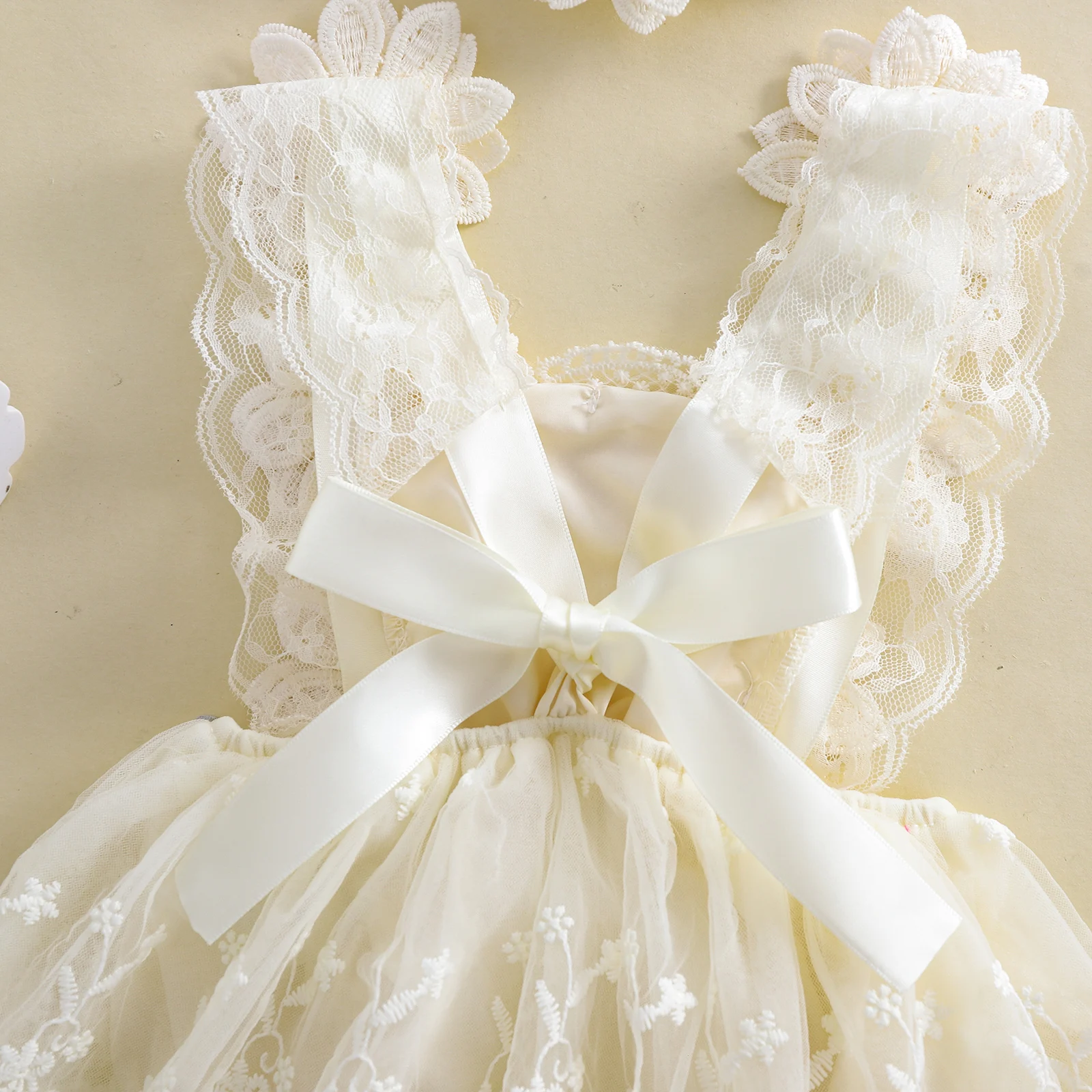 3D Blossom Lace Baby Romper Set