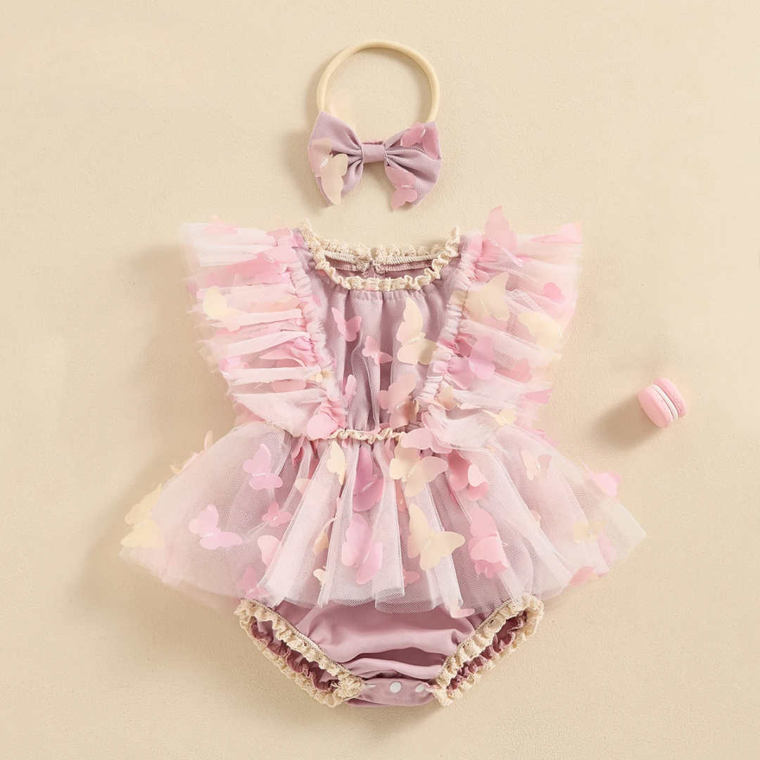 Butterfly Kisses Baby Romper Set
