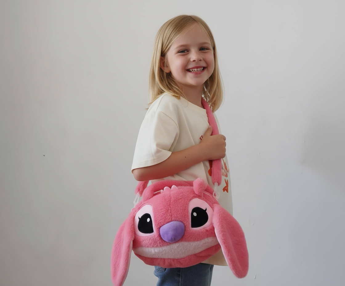 Plush Pink Character Bag