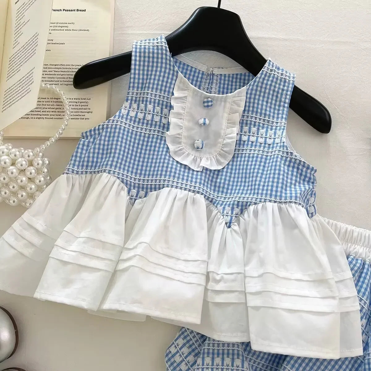 Blue Garden – Light Blue Gingham Girls Set