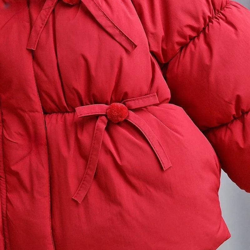 Cherry Bow Puff Coat