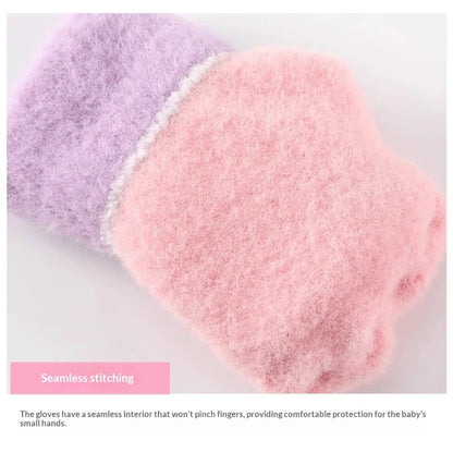 3-Piece Light Blue Winter Hat, Scarf & Gloves Set for Kids