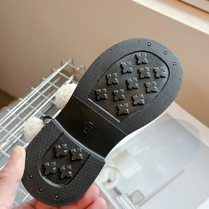 Black Pom-Pom Lined Winter Boots