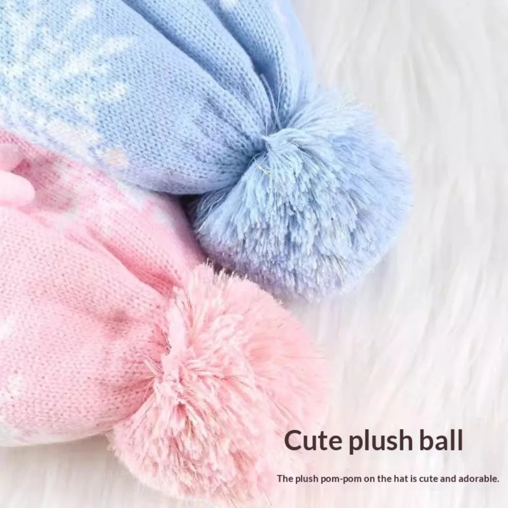 3-Piece Light Blue Winter Hat, Scarf & Gloves Set for Kids