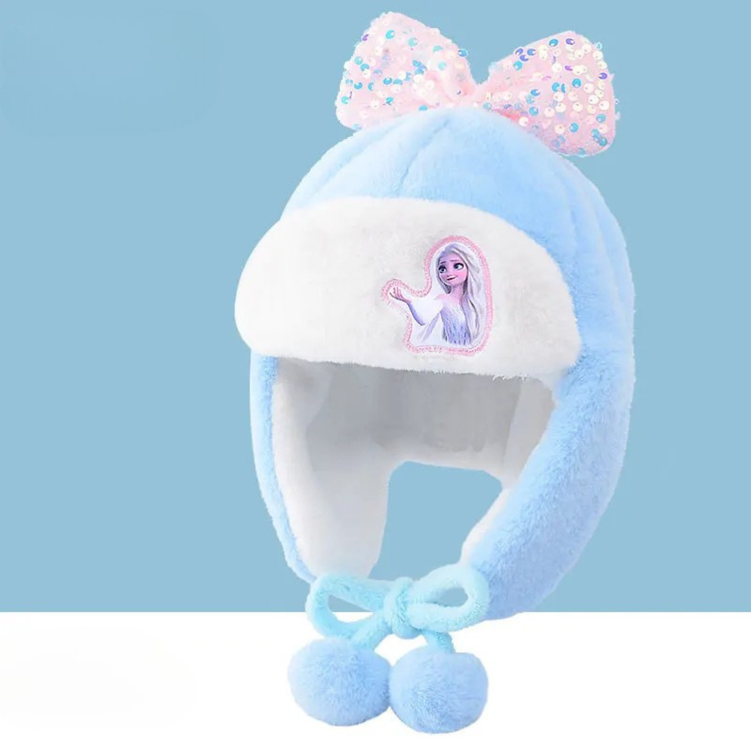 Blue Ice Princess Plush Winter Hat for Kids