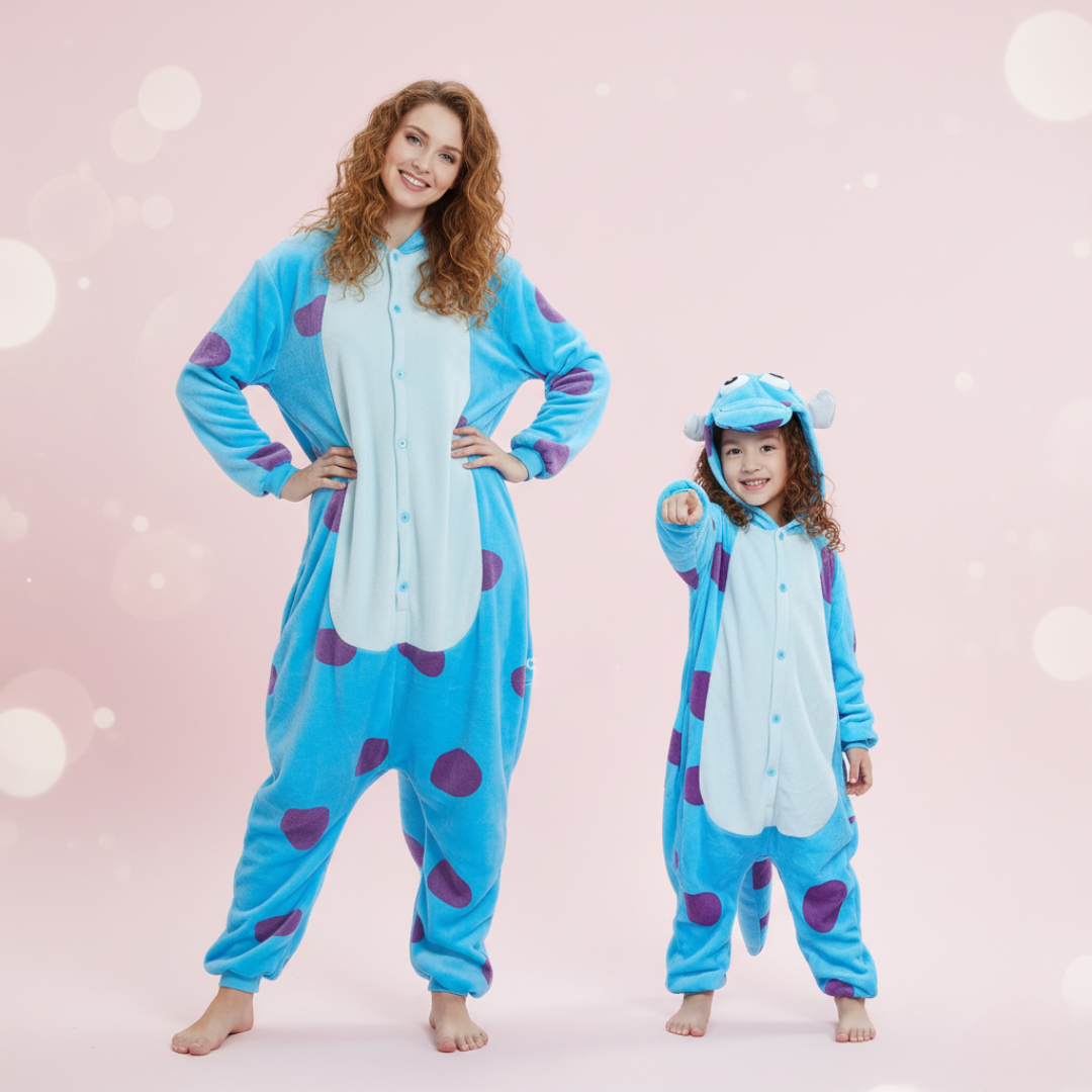 Blue Monster Kigurumi for Mom and Child