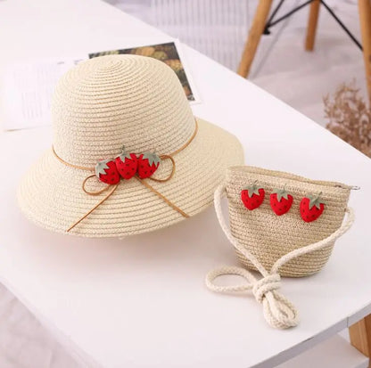 Strawberry Hat & Purse Set for Girls