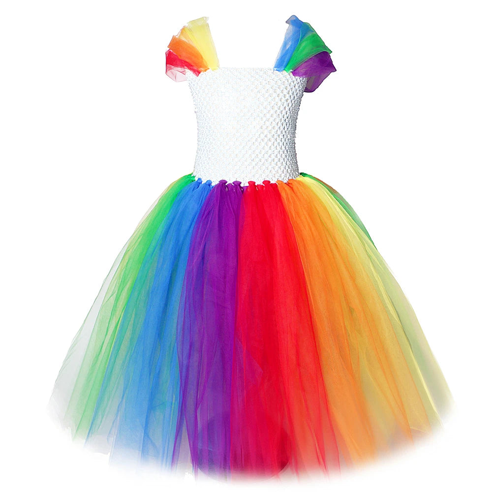 Rainbow Pony Tulle Dress for Girls