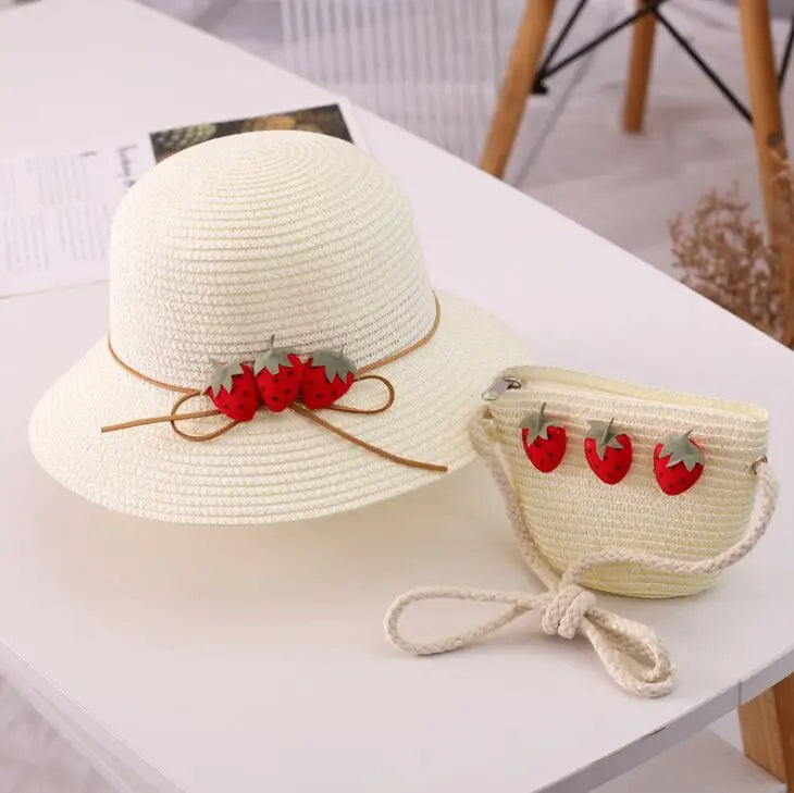 Strawberry Hat & Purse Set for Girls