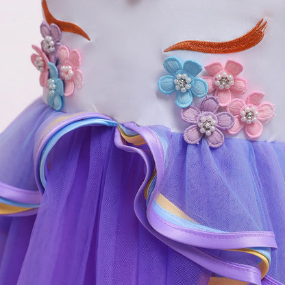 Magical Unicorn Princess Dress with Wings and Headband