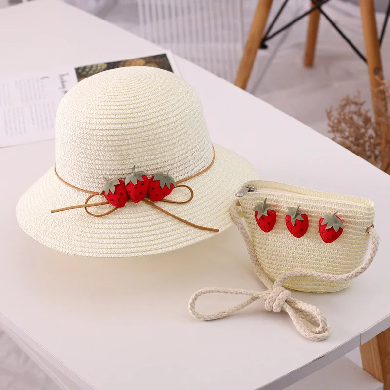 Strawberry Hat & Purse Set for Girls