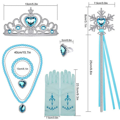 Ice Queen Princess Accessory Set – Wig, Crown, Wand & Gloves