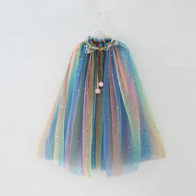 Glitter Star Princess Cape for Girls