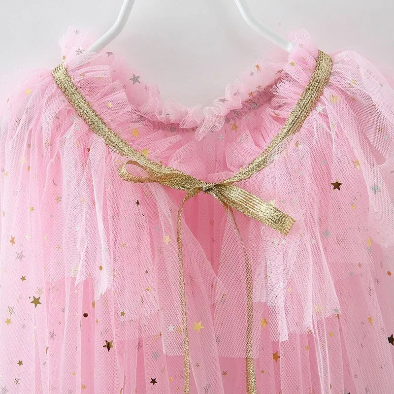 Glitter Star Princess Cape for Girls