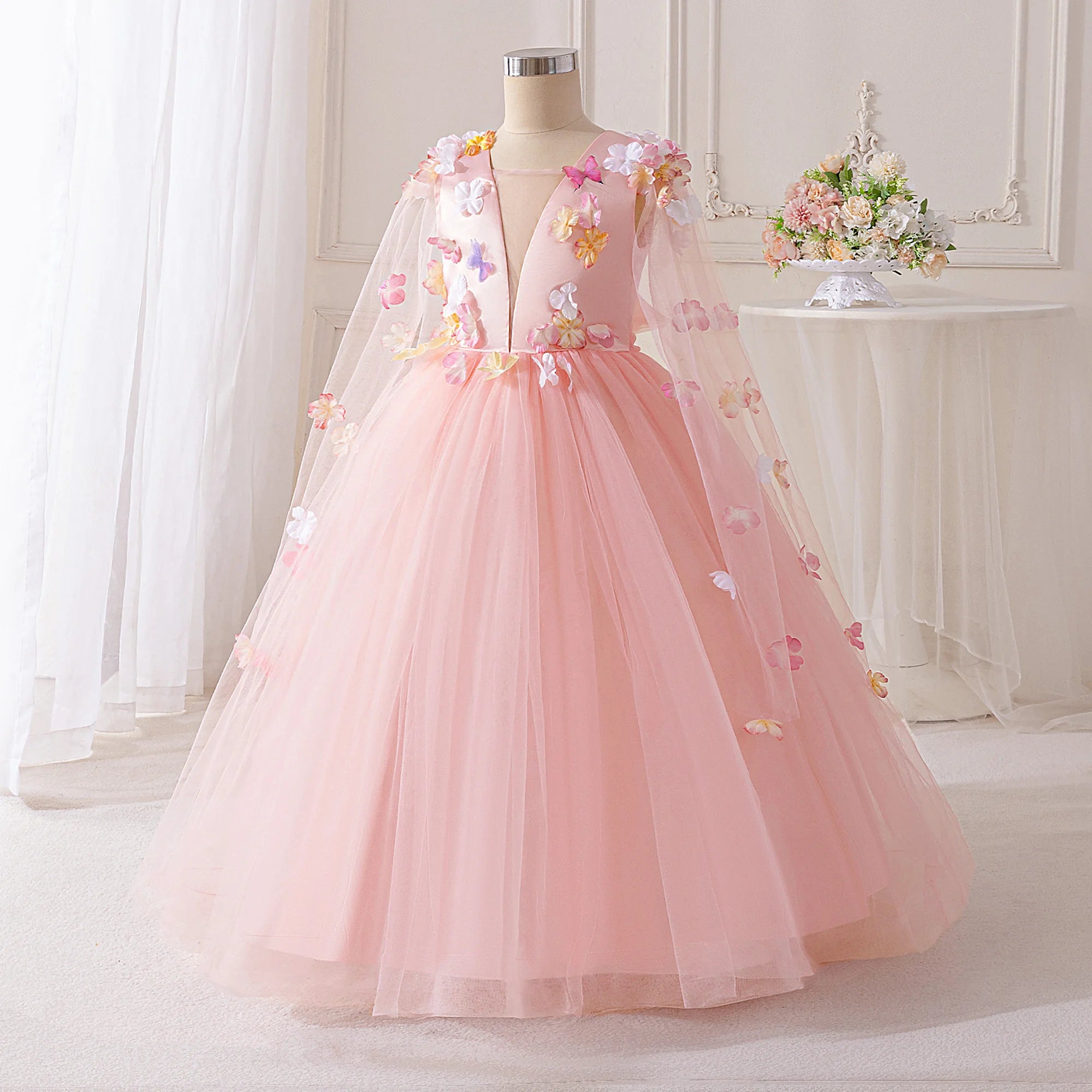 Girls Flower Fairy Princess Dress