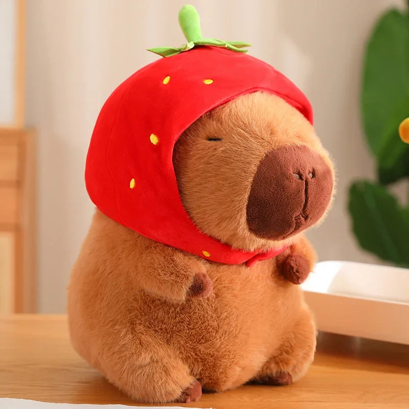 Strawberry Capybara Plush – Fluffy Capybaras